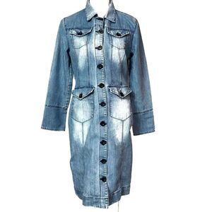 BISOU Bisou Michele Bohbot Denim Shirt Dress